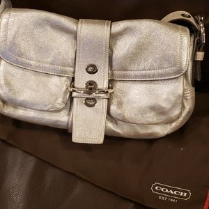 Vintage Coach 9702 Metallic Soho Pocket Flap Bag